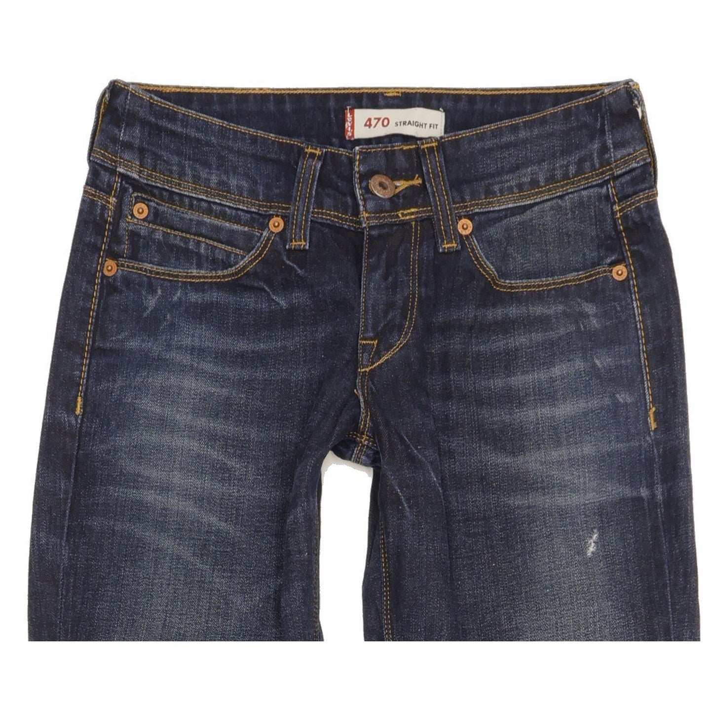 Levi's 470 Women Blue Straight Slim Stretch Jeans W27 L34