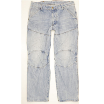 G-Star 5620 3D Men Blue Straight Loose Stretch Jeans W36 L32