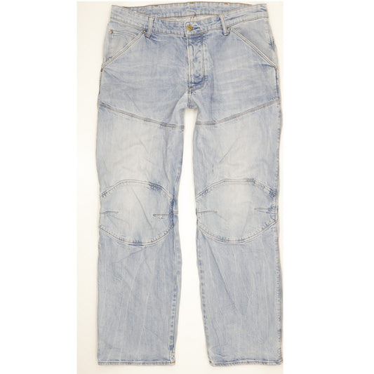 G-Star 5620 3D Men Blue Straight Loose Stretch Jeans W36 L32
