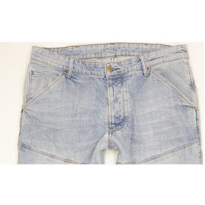 G-Star 5620 3D Men Blue Straight Loose Stretch Jeans W36 L32