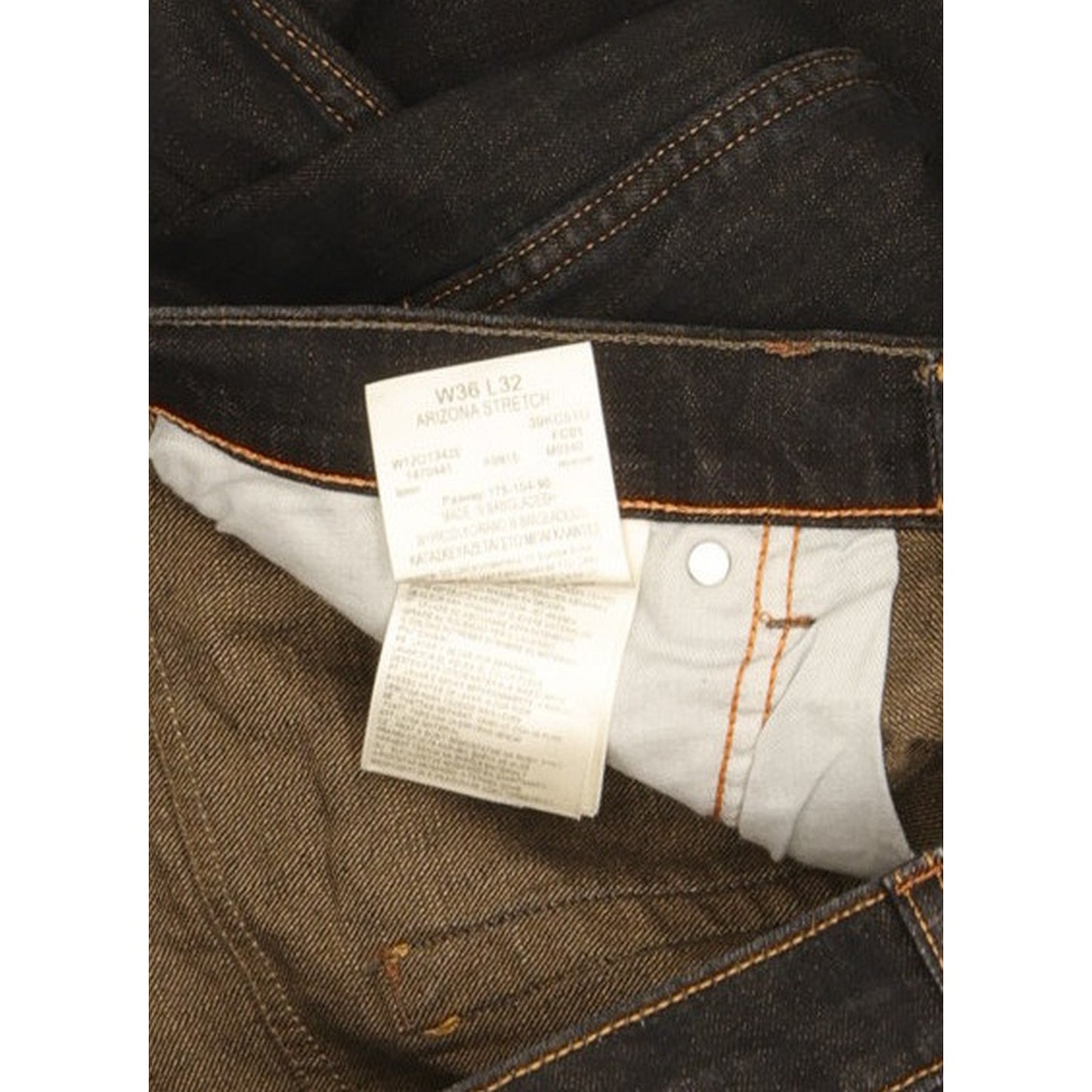 Wrangler Arizona Men Navy Straight Regular Stretch Jeans W36 L31