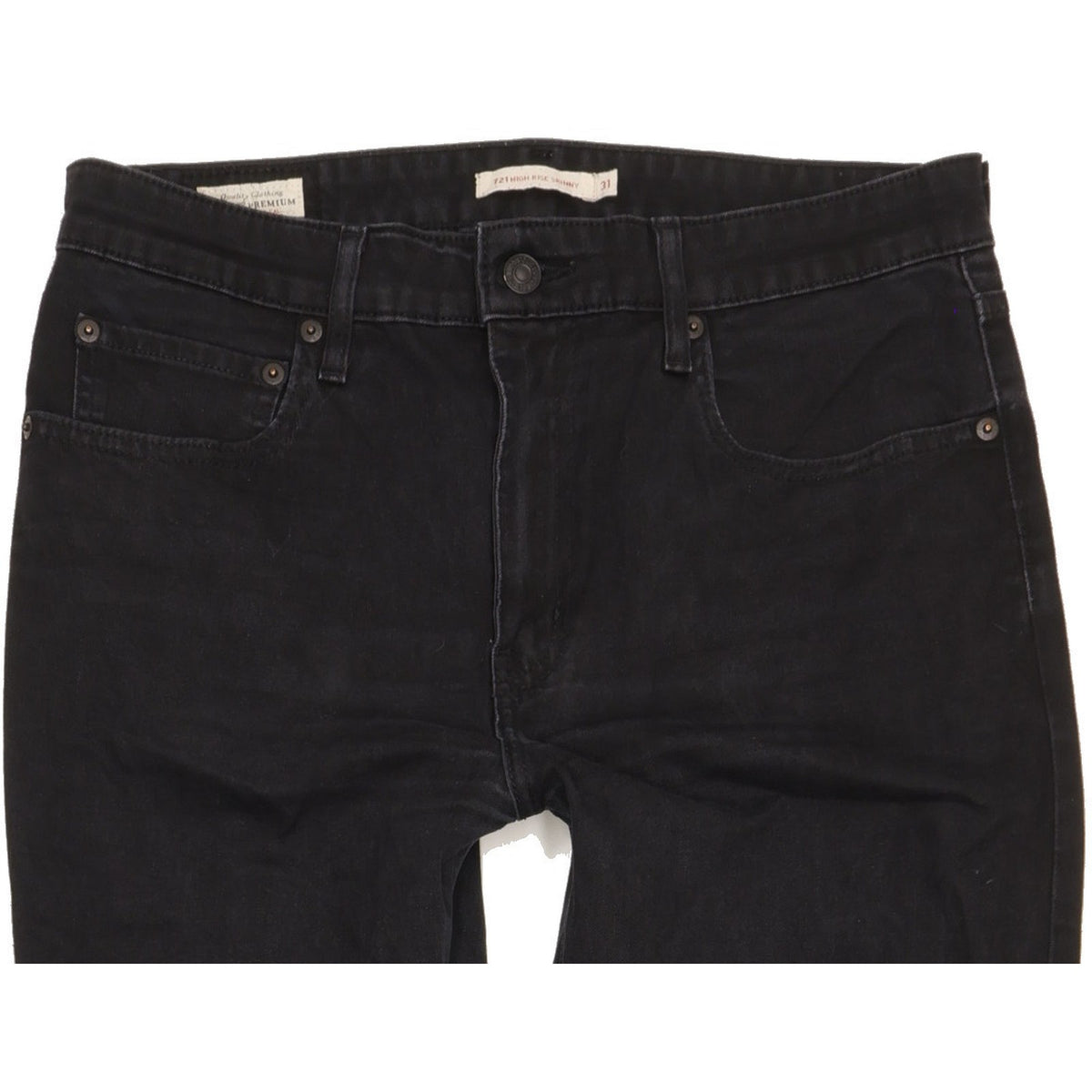 Levi's 721 Black Skinny Slim Stretch Jeans High Waisted W31 L30