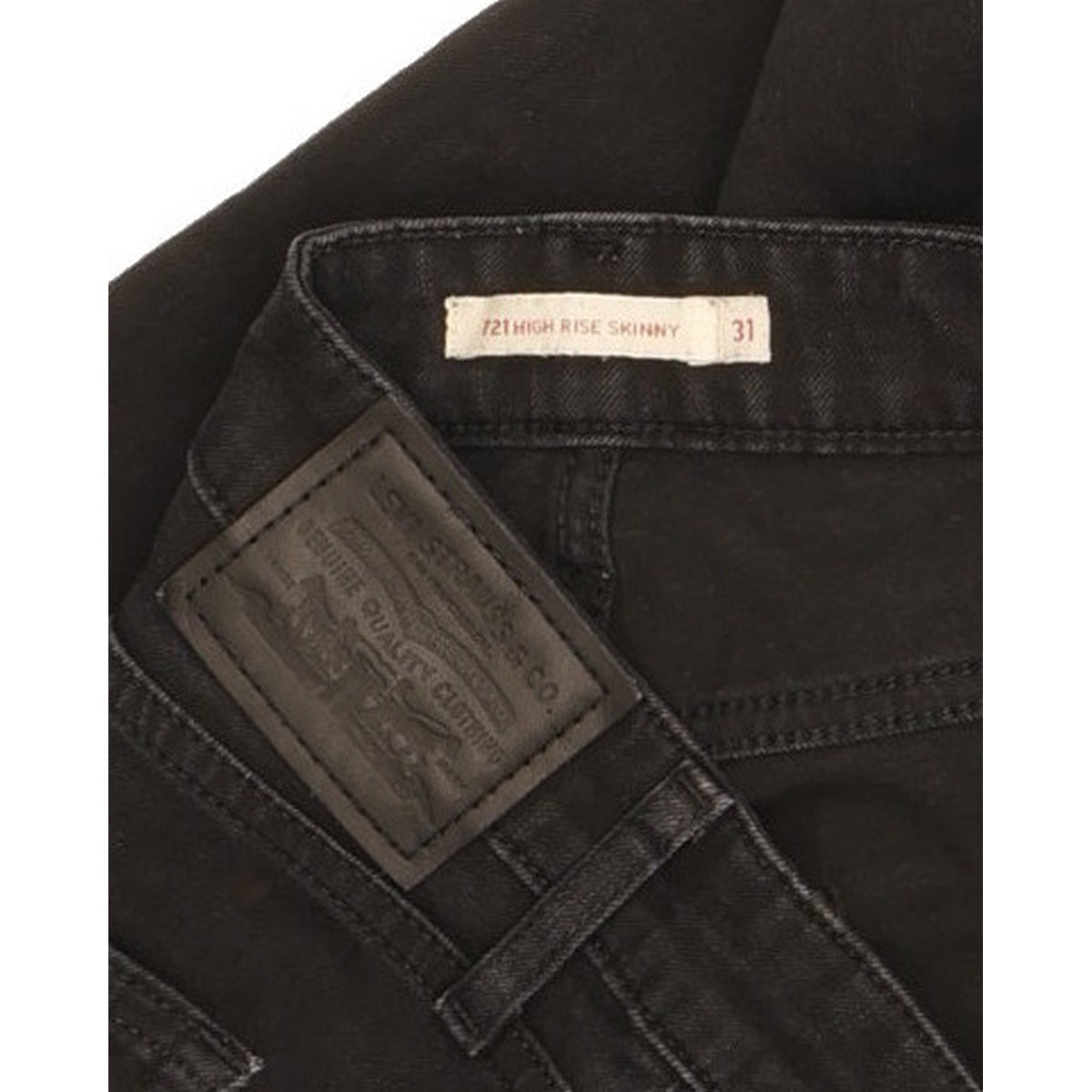Levi's 721 Black Skinny Slim Stretch Jeans High Waisted W31 L30