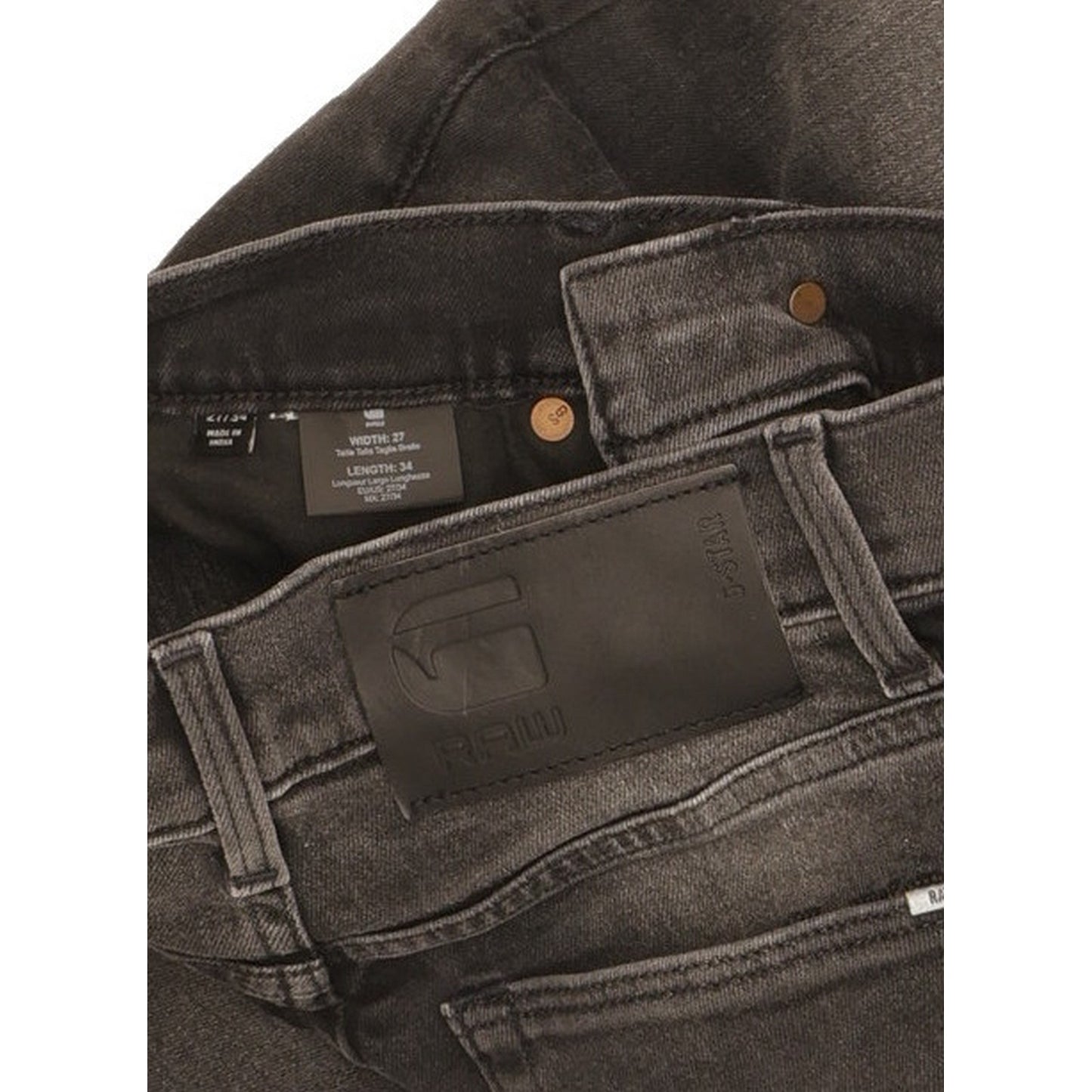 G-Star 3301 Men Black Skinny Slim Stretch Jeans W27 L33
