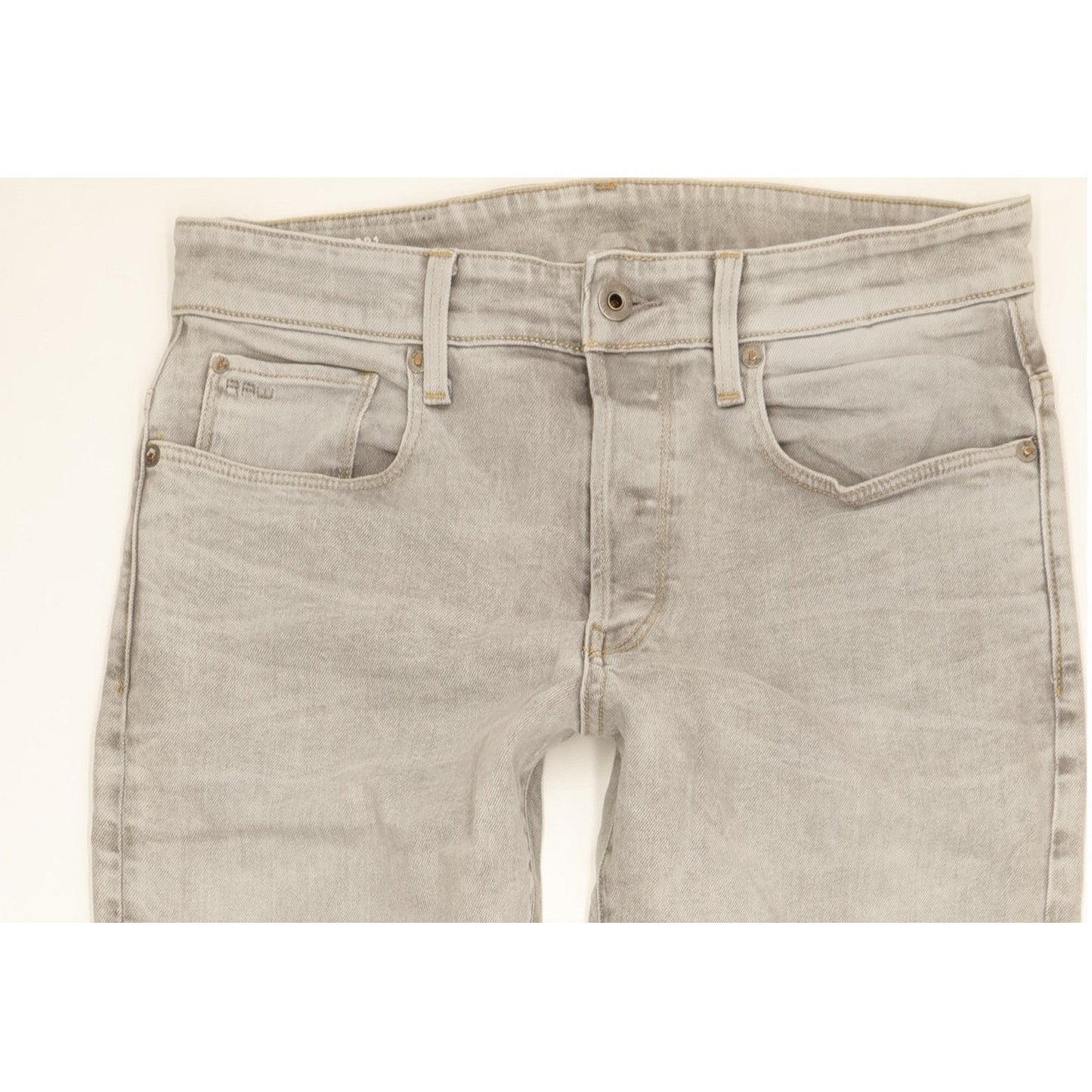 G-Star 3301 Men Grey Tapered Slim Stretch Jeans W33 L35
