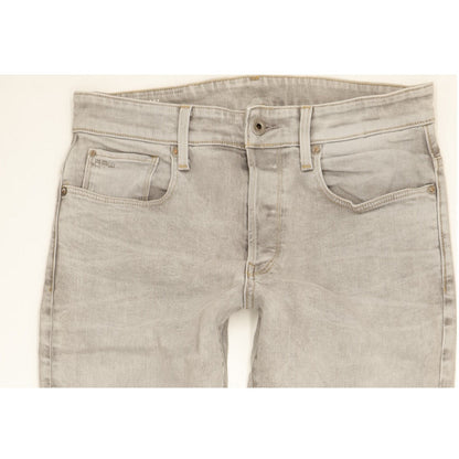 G-Star 3301 Men Grey Tapered Slim Stretch Jeans W33 L35