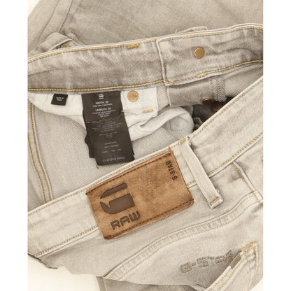G-Star 3301 Men Grey Tapered Slim Stretch Jeans W33 L35
