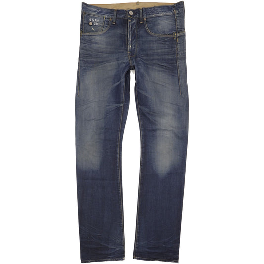 G-Star Structor Men Blue Straight Slim Jeans W34 L35