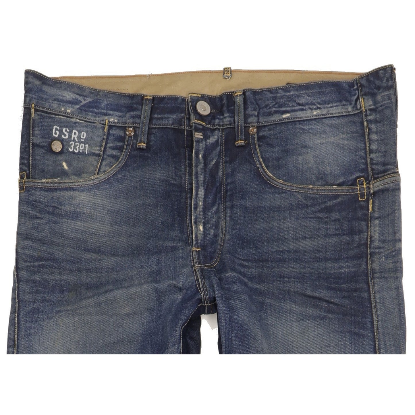 G-Star Structor Men Blue Straight Slim Jeans W34 L35