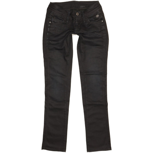 G-Star Women Black Straight Slim Stretch Jeans W26 L31
