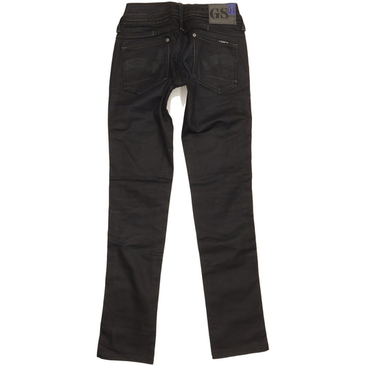 G-Star Women Black Straight Slim Stretch Jeans W26 L31