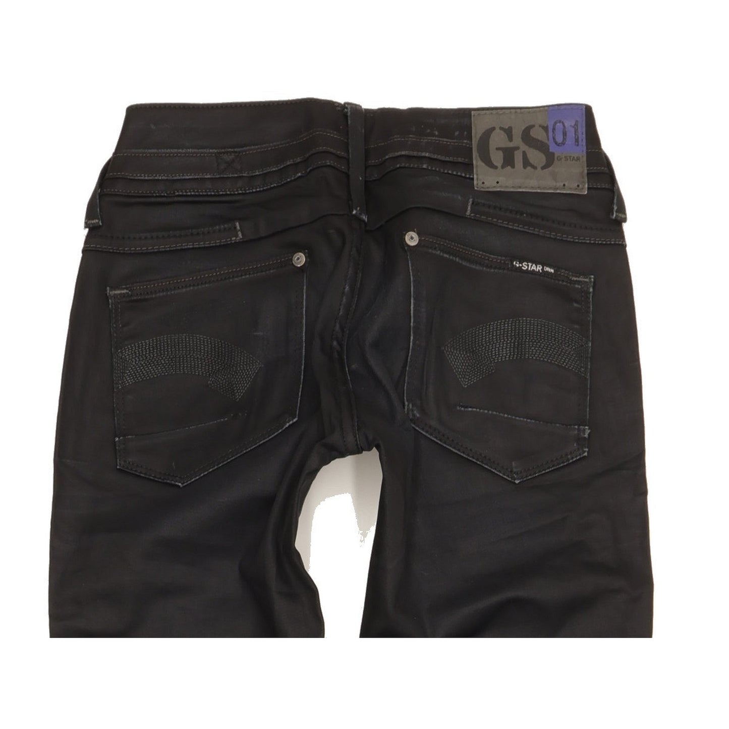 G-Star Women Black Straight Slim Stretch Jeans W26 L31