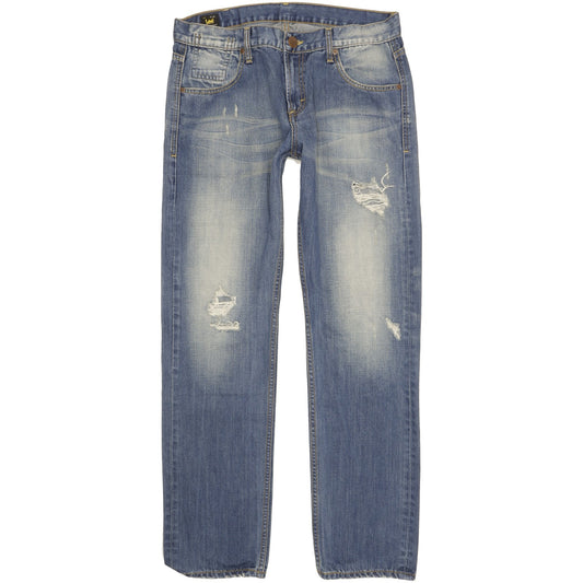 Lee Knox Men Blue Straight Regular Jeans W34 L32