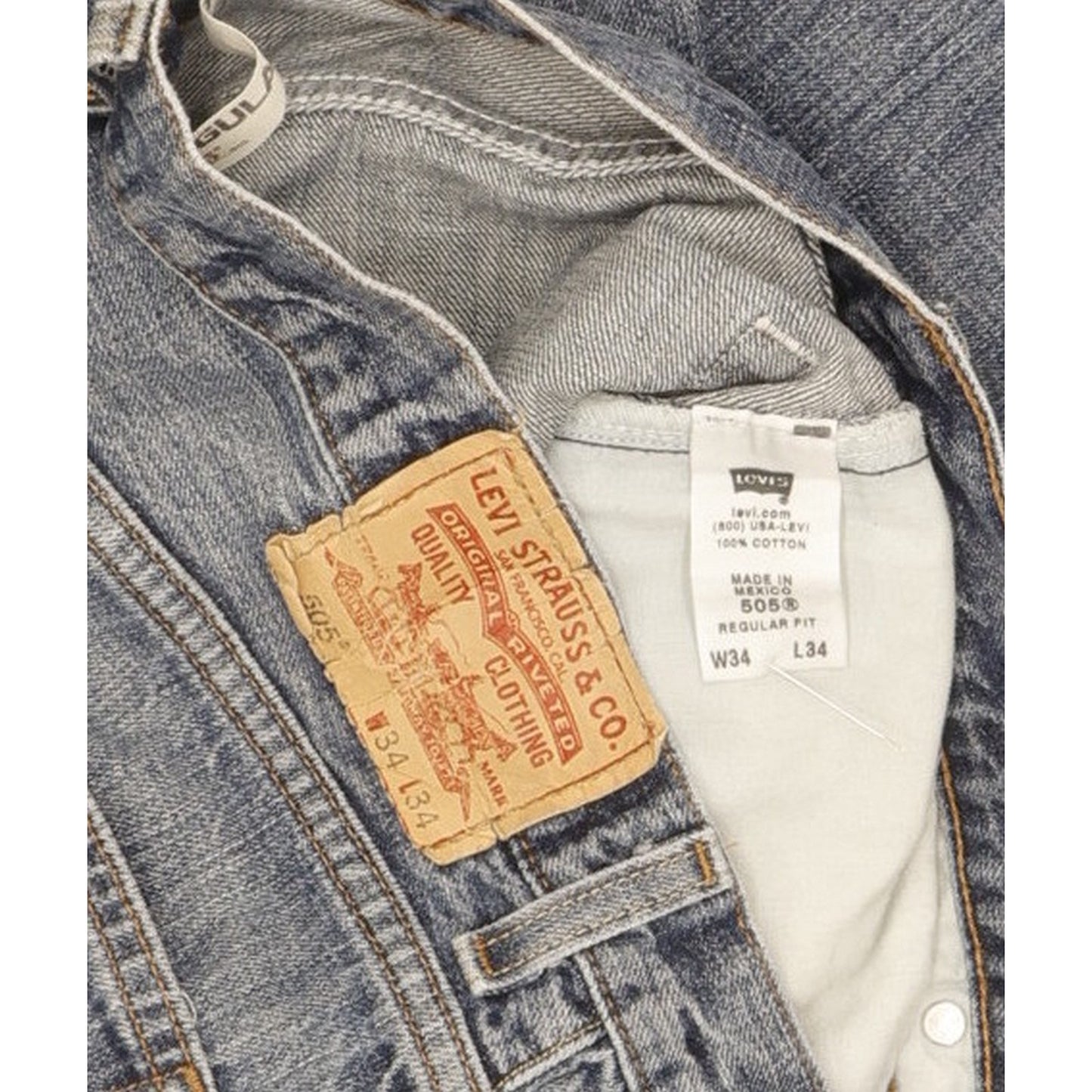 Levi's 505 Men Blue Straight Regular Jeans W34 L33