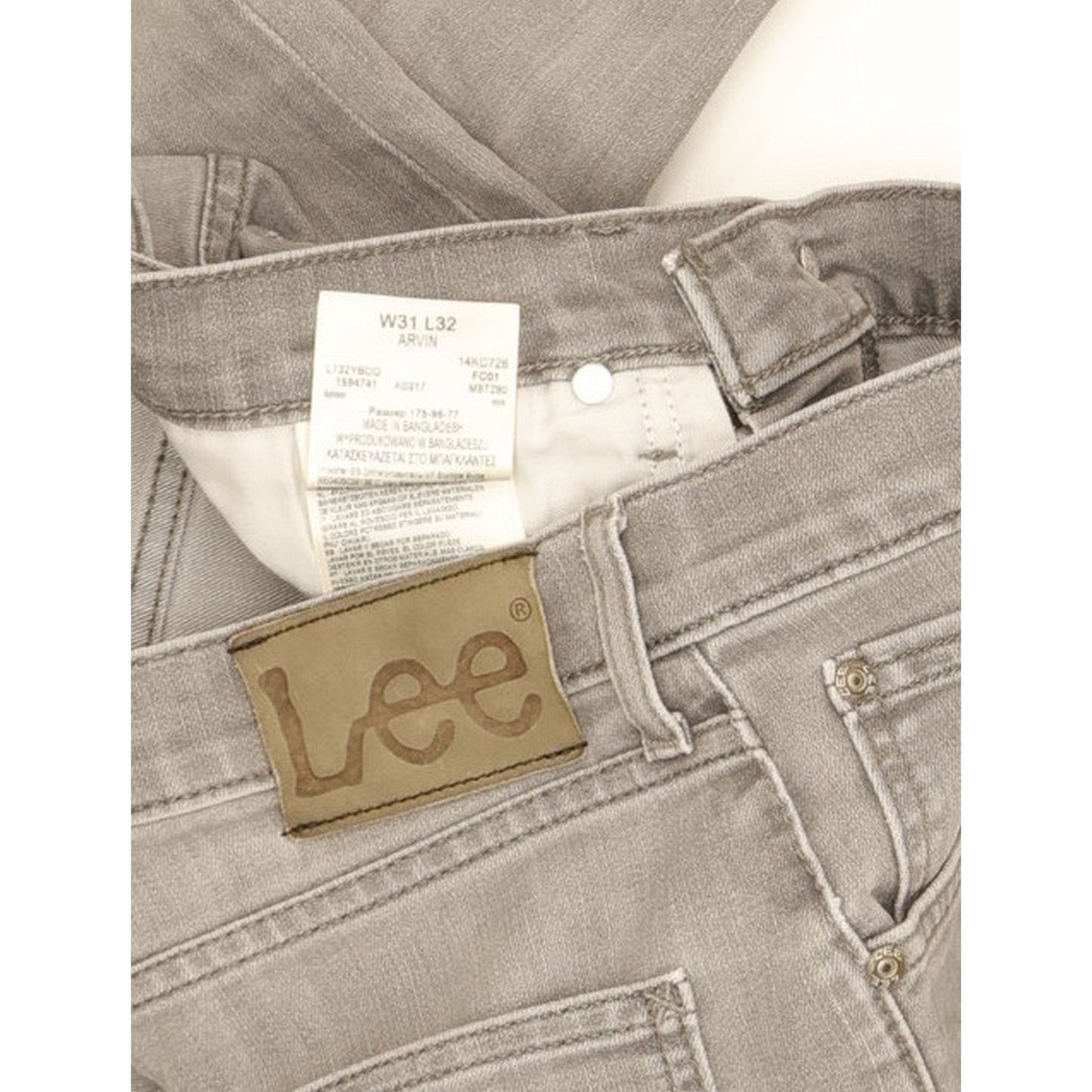 Lee Arvin Men Grey Skinny Slim Stretch Jeans W31 L31