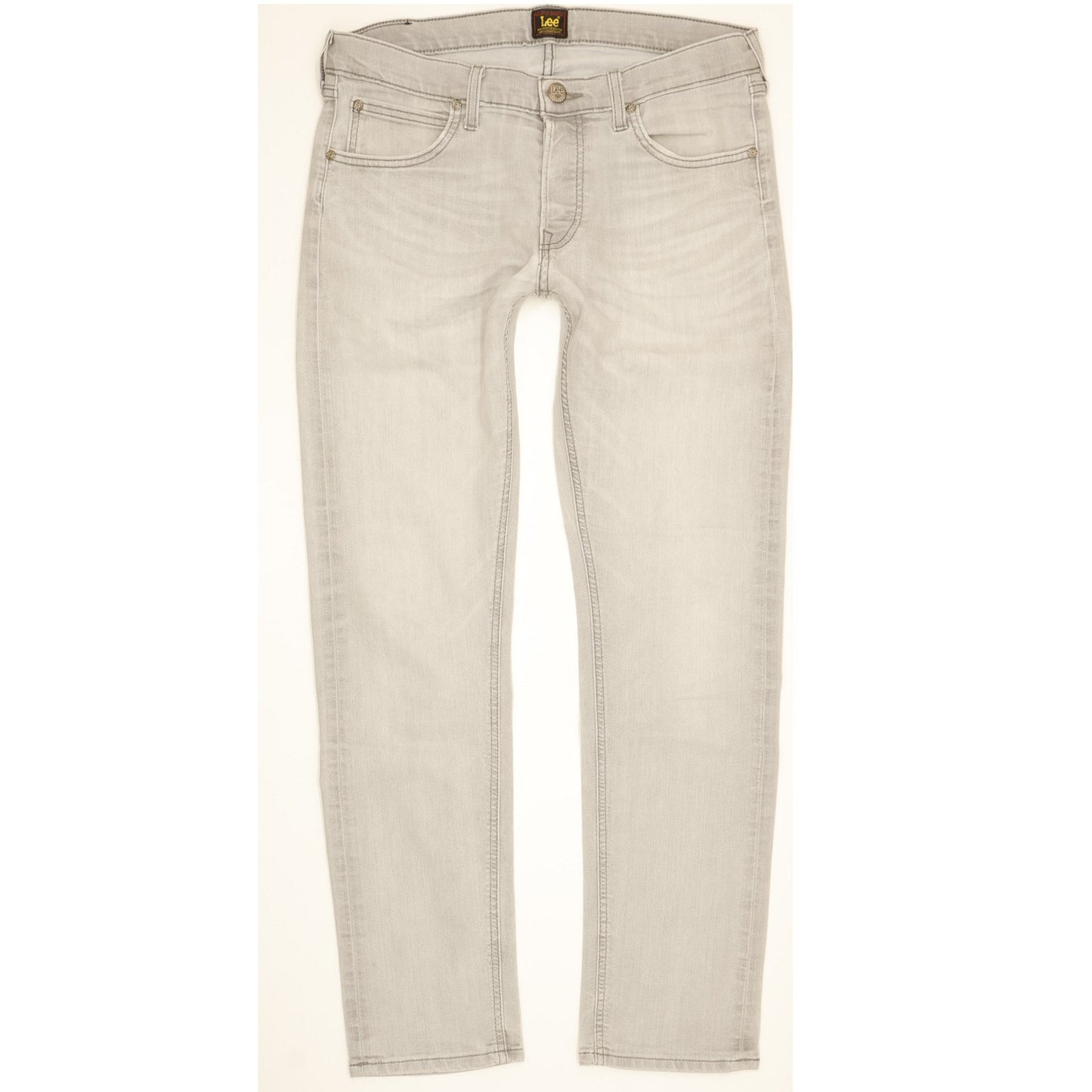 Lee Daren Men Grey Straight Slim Stretch Jeans W33 L30