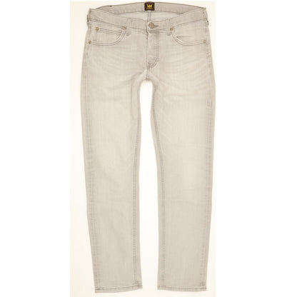 Lee Daren Men Grey Straight Slim Stretch Jeans W33 L30