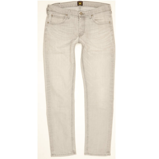 Lee Daren Men Grey Straight Slim Stretch Jeans W33 L30