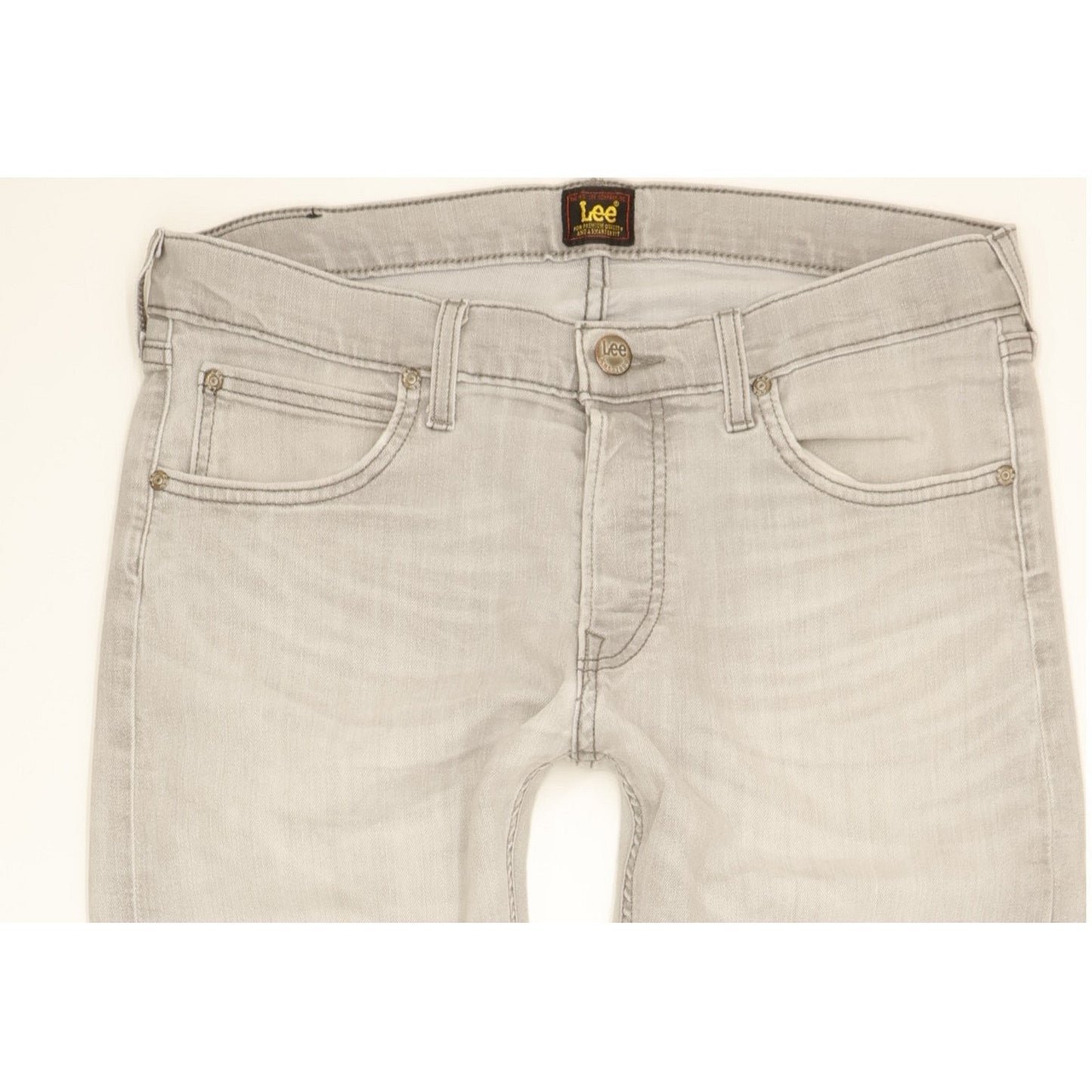 Lee Daren Men Grey Straight Slim Stretch Jeans W33 L30
