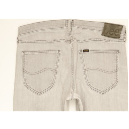 Lee Daren Men Grey Straight Slim Stretch Jeans W33 L30