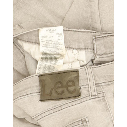 Lee Daren Men Grey Straight Slim Stretch Jeans W33 L30