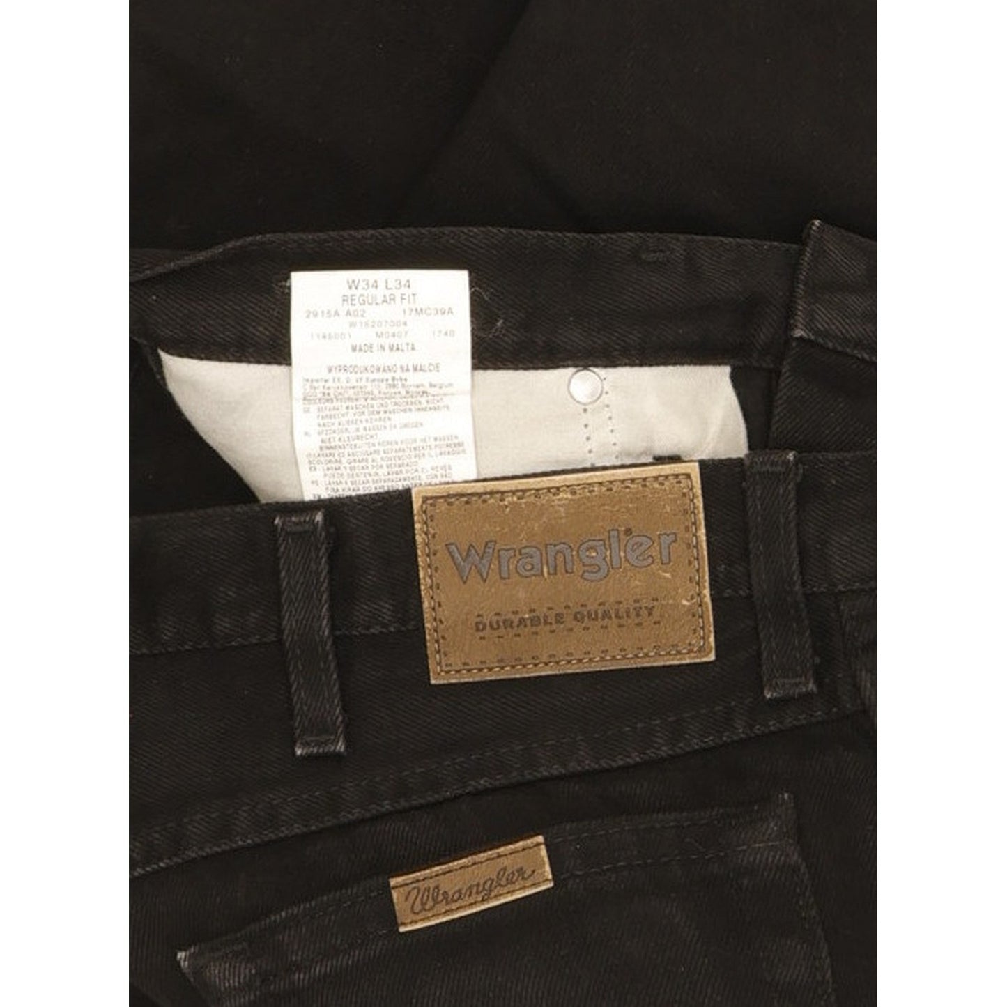 Wrangler Men Black Straight Regular Jeans W34 L33