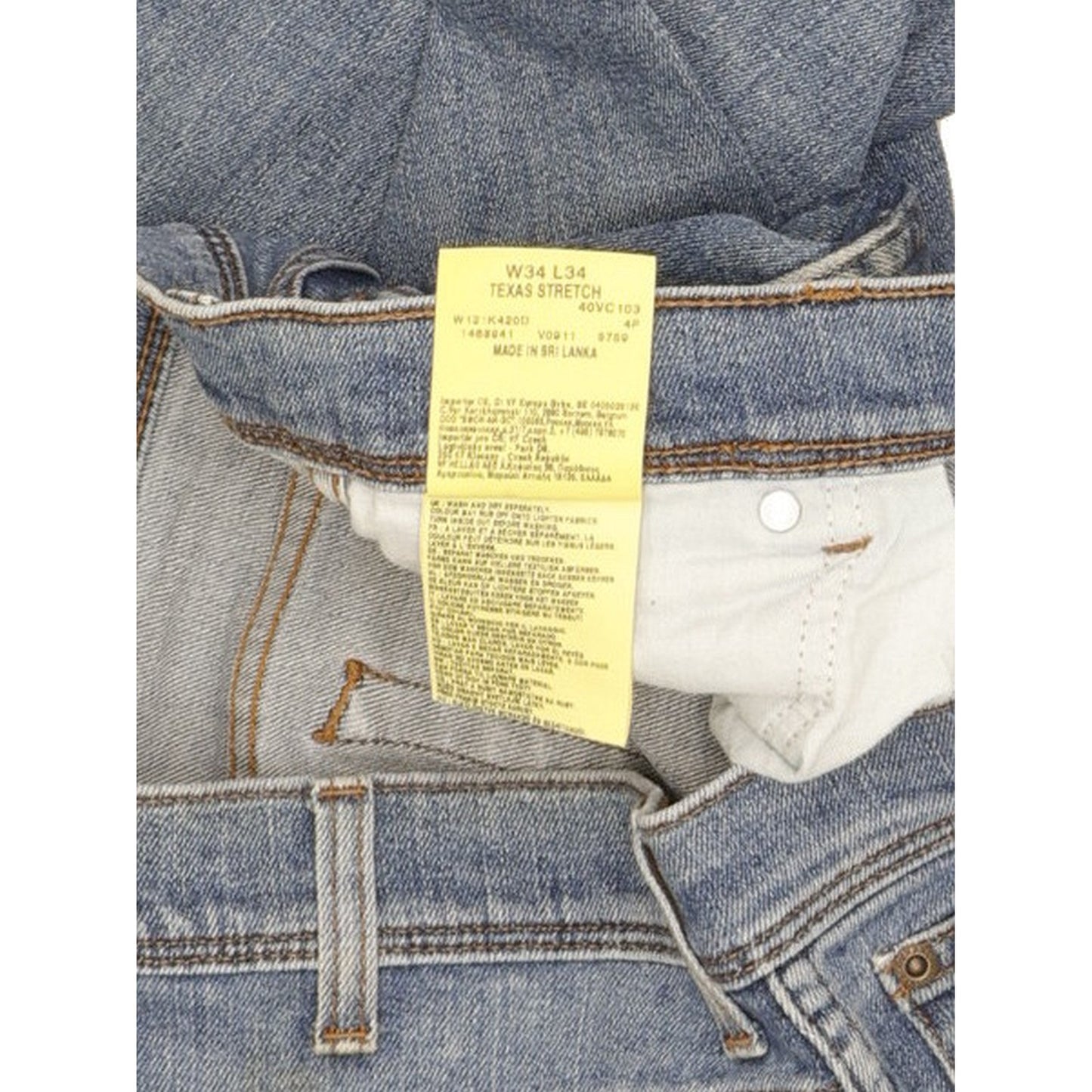 Wrangler Texas Men Blue Straight Regular Stretch Jeans W34 L34