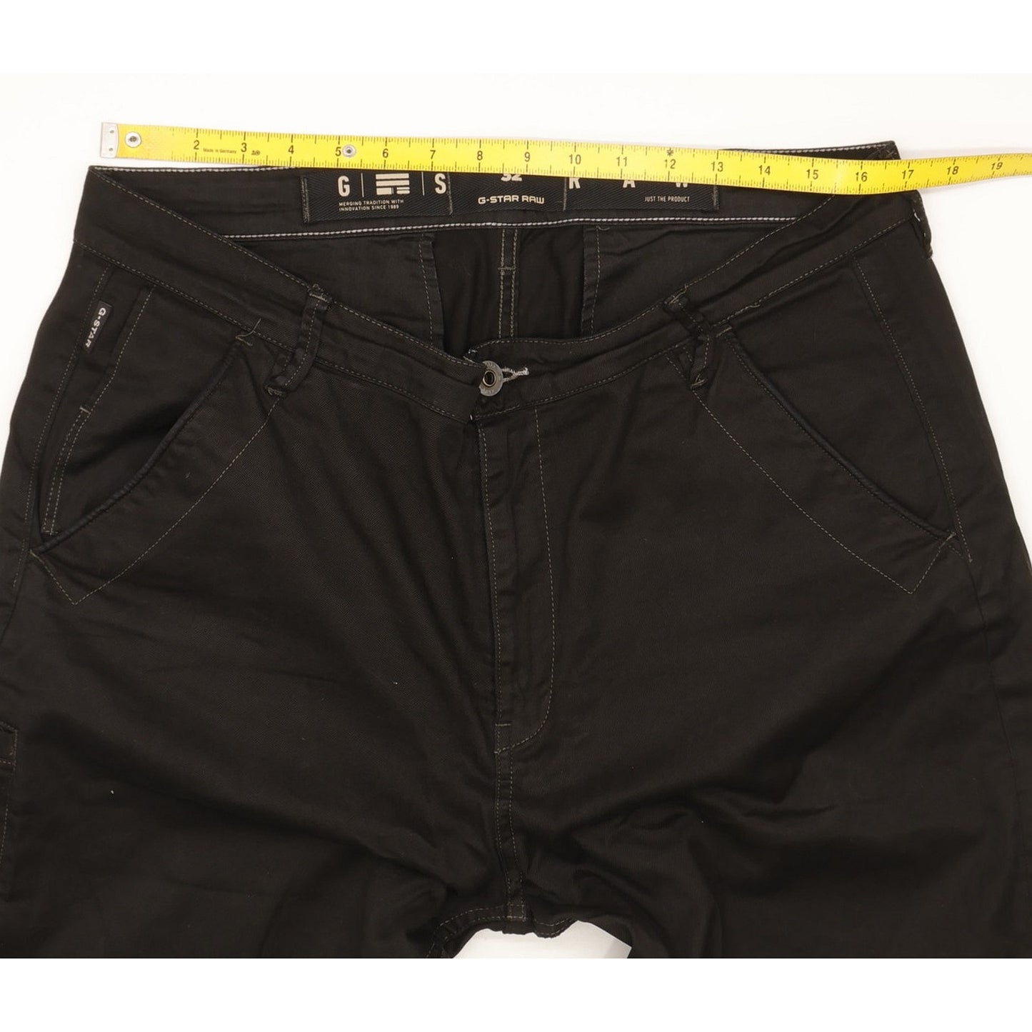G-Star Boyfriend Men Black Tapered Relaxed Chino Stretch Jeans W34 L30