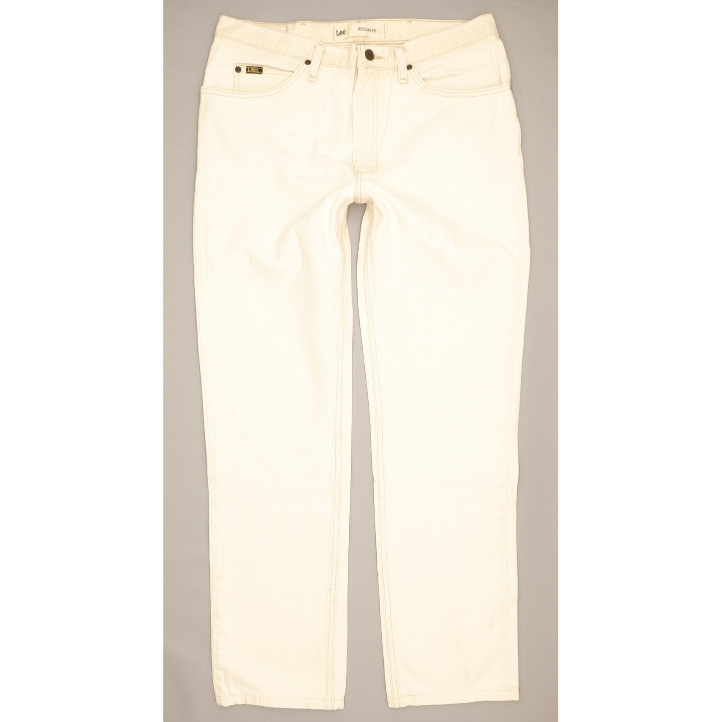 Lee Men Beige Straight Regular Jeans W36 L32