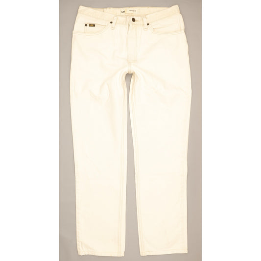 Lee Men Beige Straight Regular Jeans W36 L32