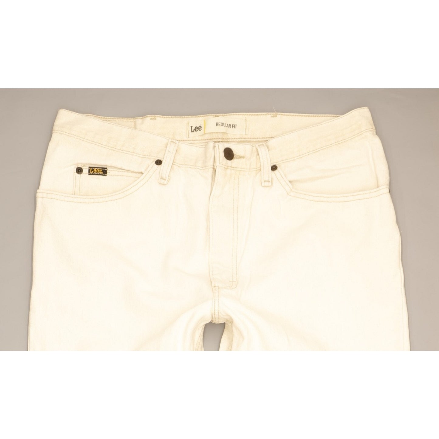 Lee Men Beige Straight Regular Jeans W36 L32
