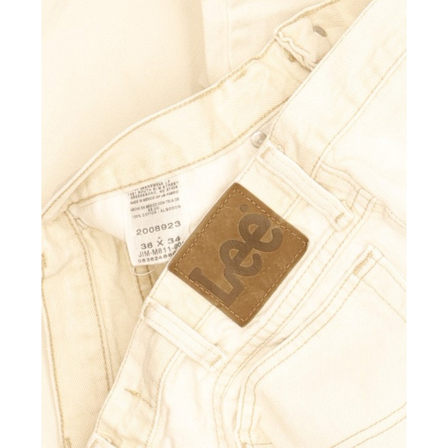 Lee Men Beige Straight Regular Jeans W36 L32