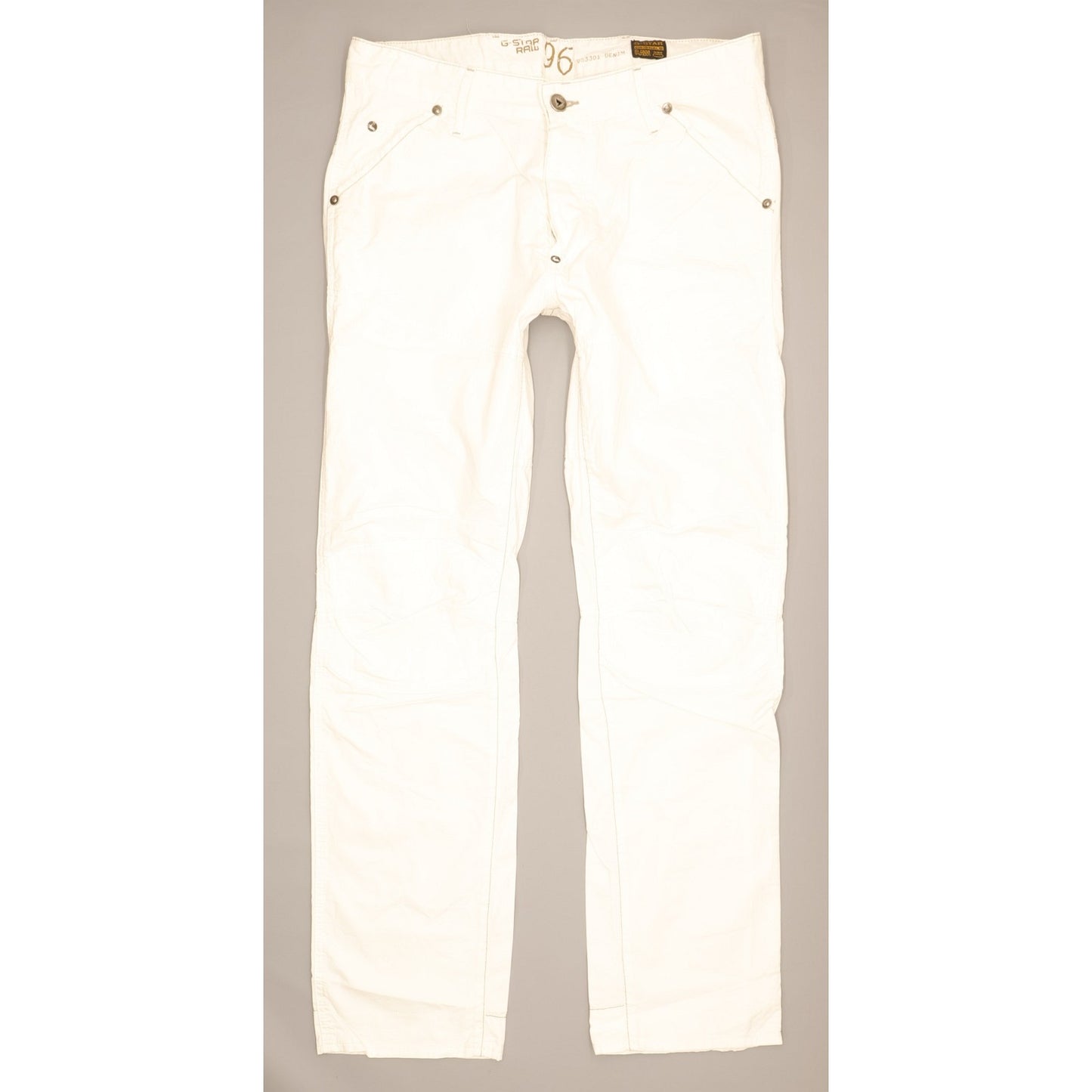 G-Star Elwood Heritage Men White Straight Regular Jeans W34 L32
