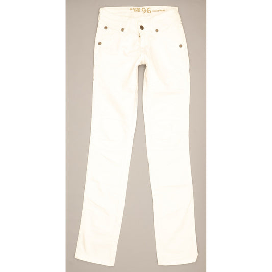 G-Star Elwood 5620 Women White Straight Slim Stretch Jeans W26 L32