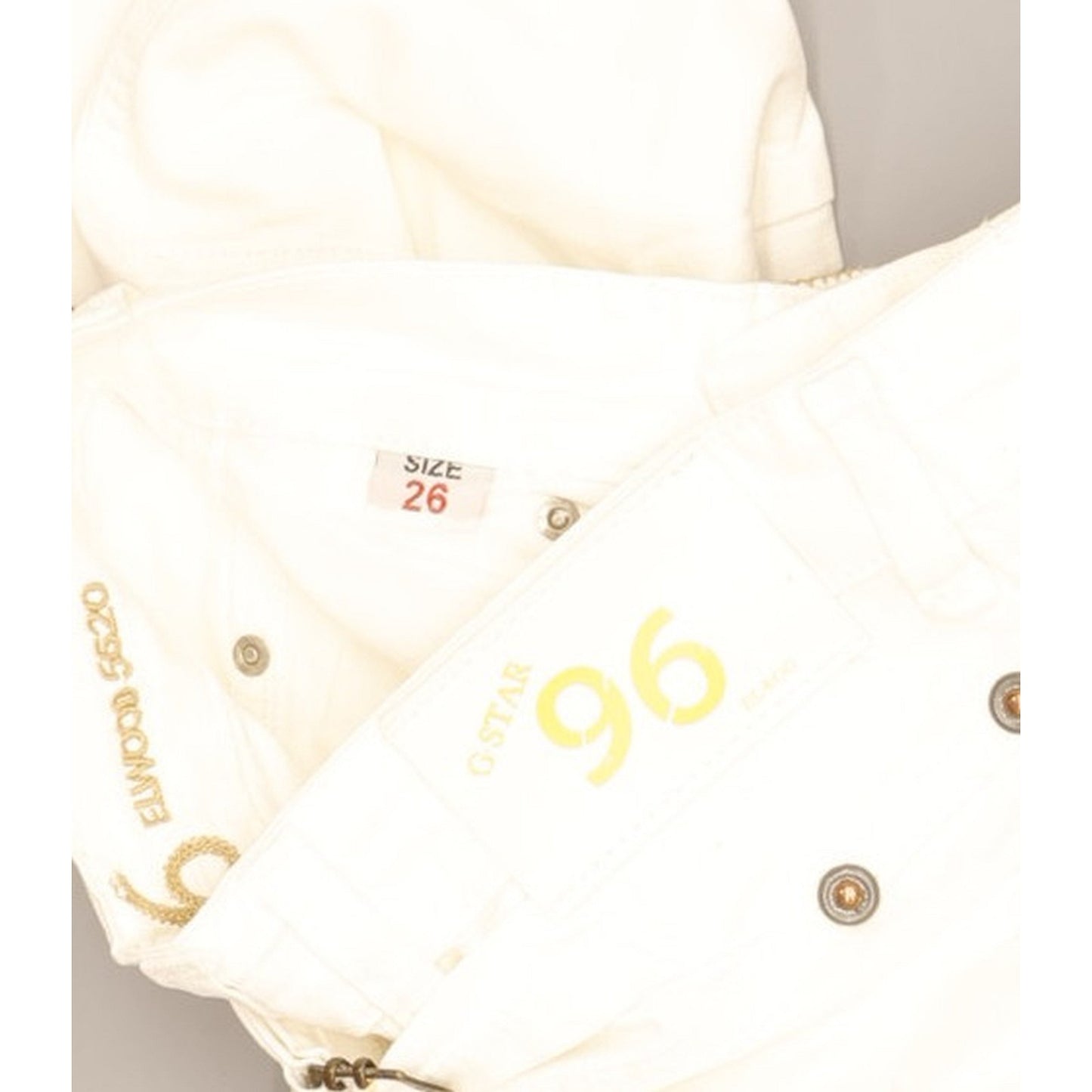 G-Star Elwood 5620 Women White Straight Slim Stretch Jeans W26 L32