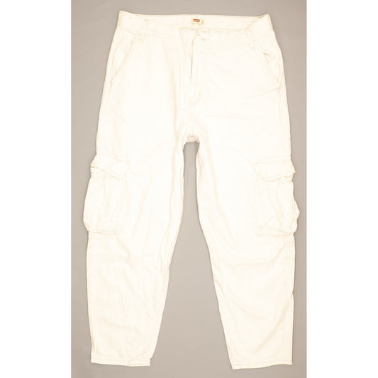 Levi's White Tapered Relaxed Boyfriend Jeans High Waisted W31 L28