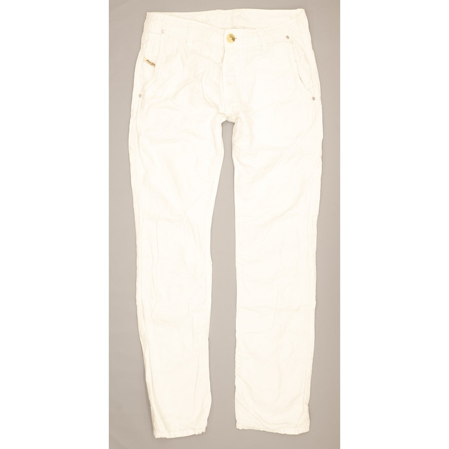 Diesel Revick Men White Straight Slim Jeans W30 L30