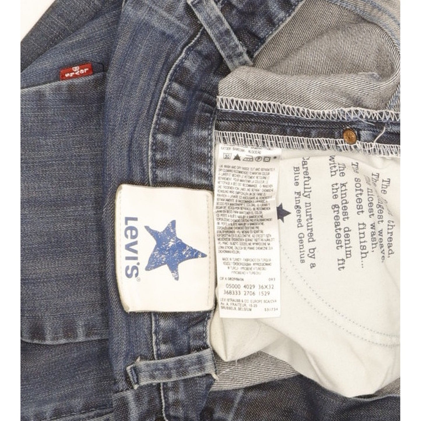 Levi's Men Blue Straight Regular Jeans W36 L27