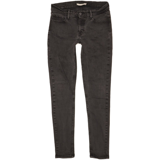 Levi's 710 Super Women Black Skinny Slim Stretch Jeans W30 L30