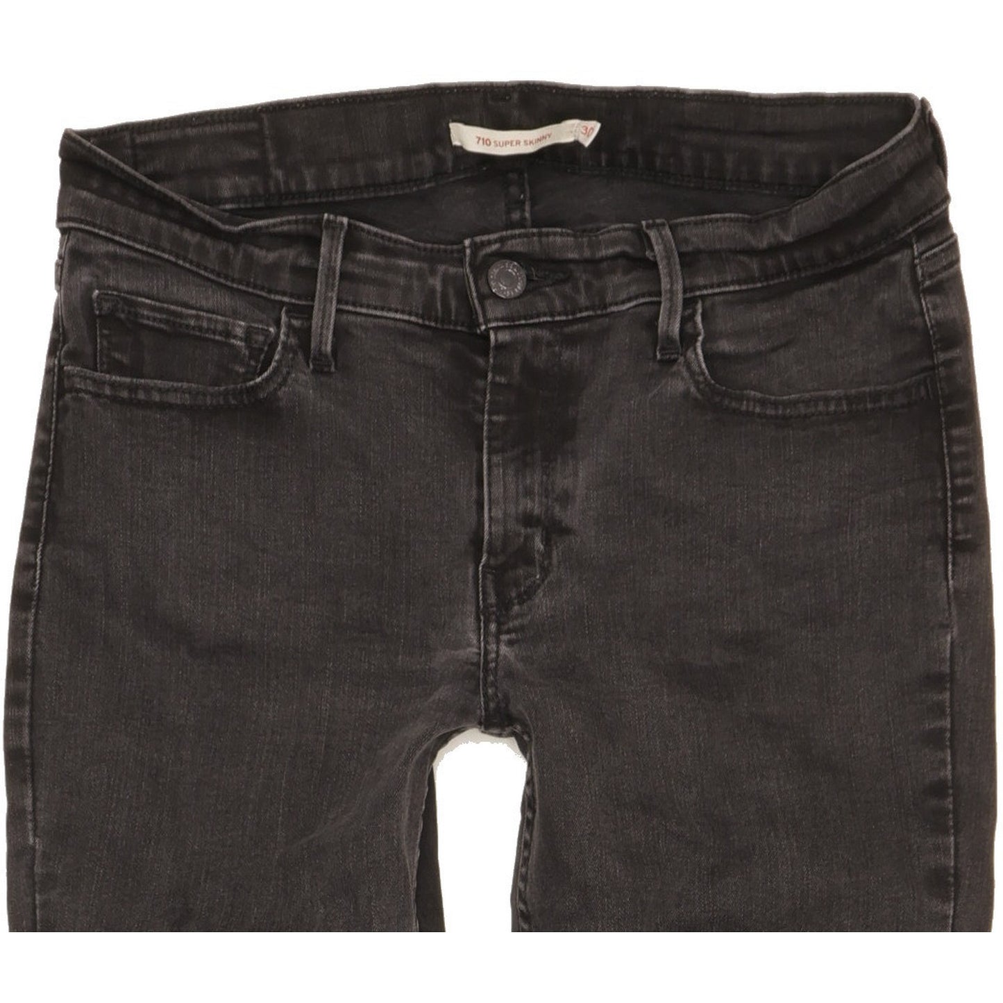 Levi's 710 Super Women Black Skinny Slim Stretch Jeans W30 L30