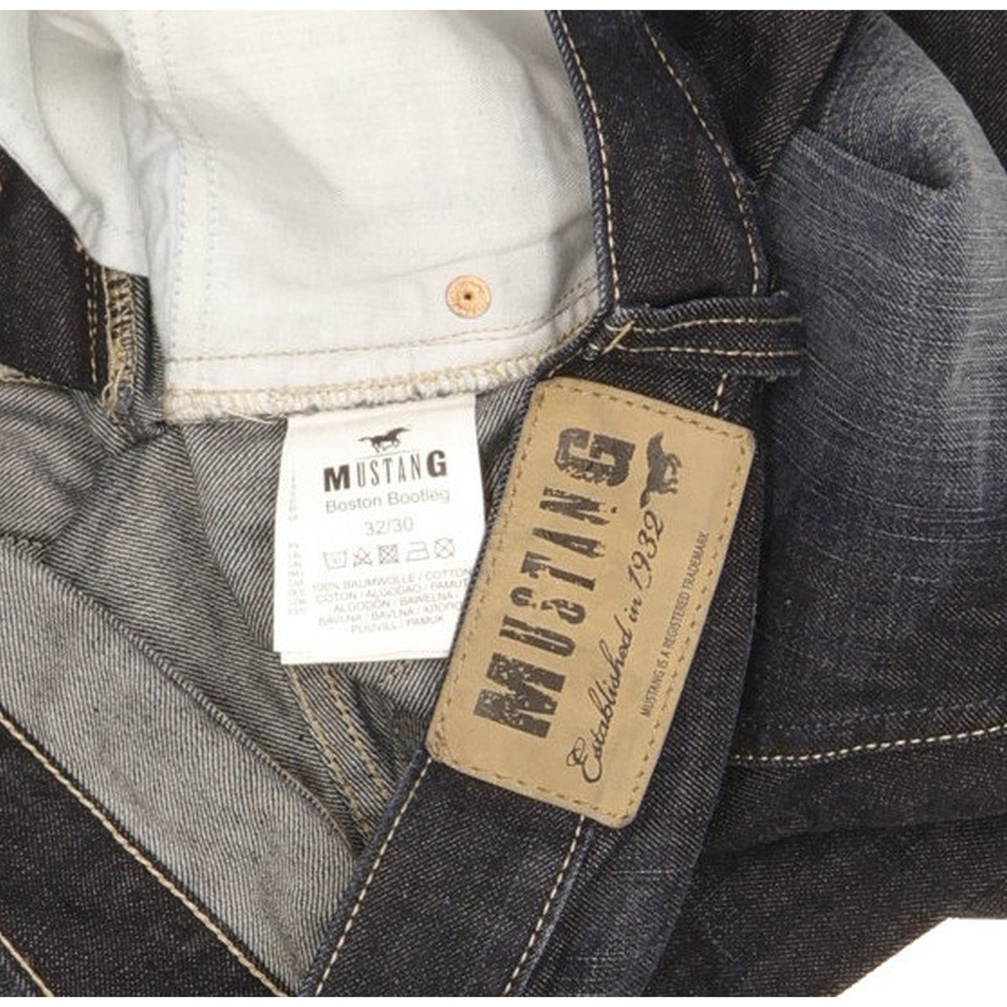 Mustang Boston Men Blue Bootcut Regular Jeans W32 L30