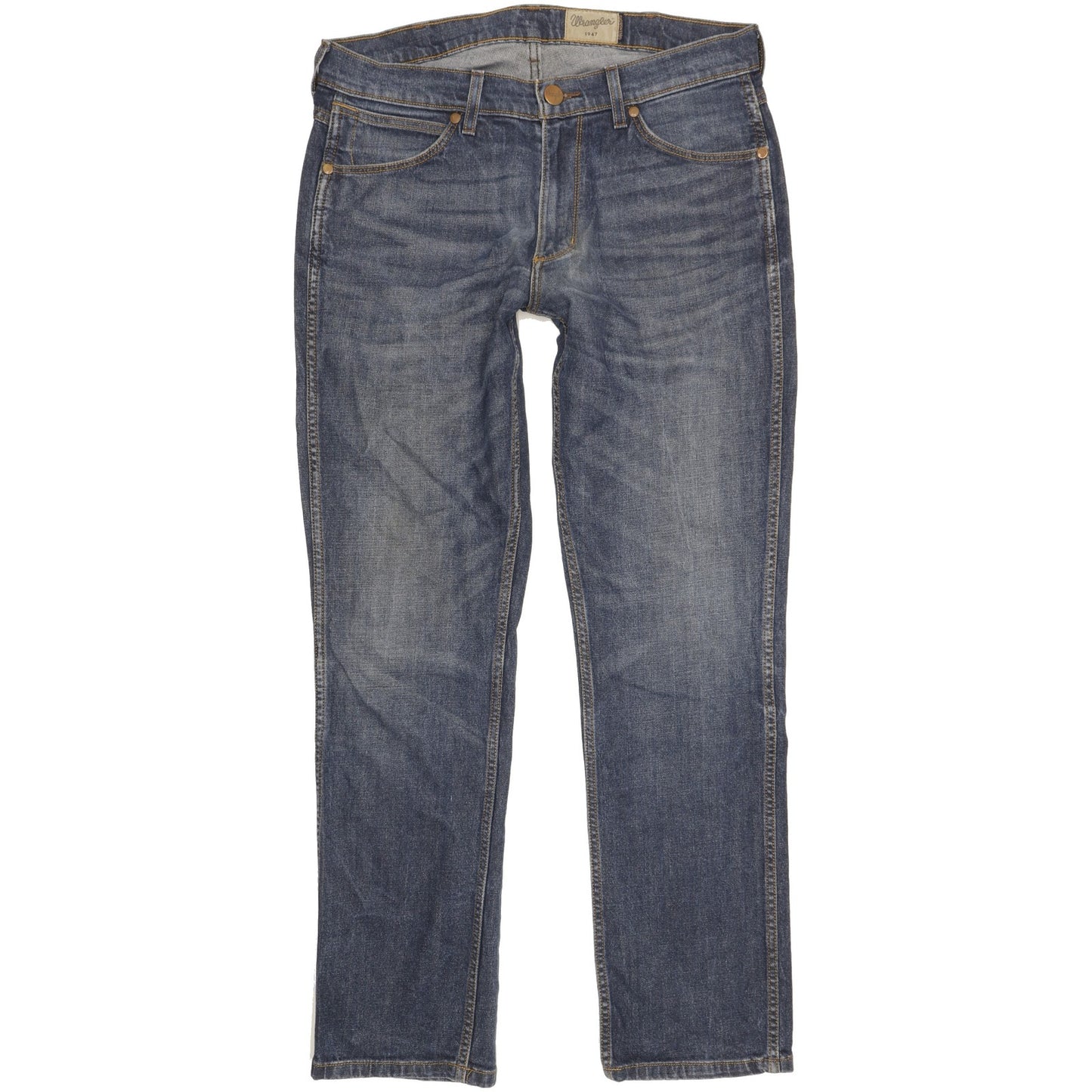 Wrangler Greensboro Men Blue Straight Regular Stretch Jeans W34 L32