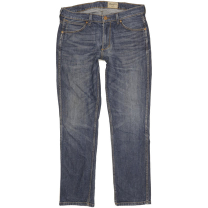 Wrangler Greensboro Men Blue Straight Regular Stretch Jeans W34 L32