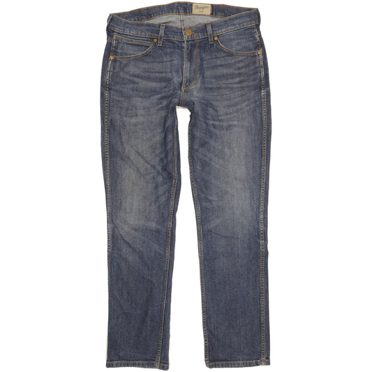 Wrangler Greensboro Men Blue Straight Regular Stretch Jeans W34 L32