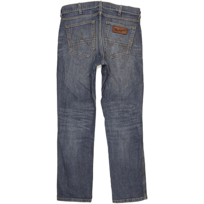 Wrangler Greensboro Men Blue Straight Regular Stretch Jeans W34 L32
