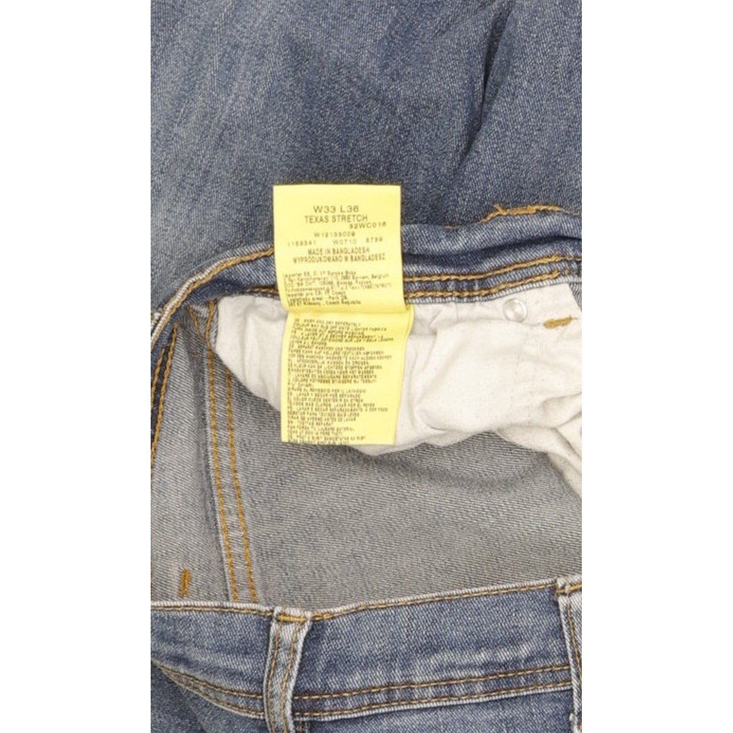 Wrangler Texas Men Blue Straight Regular Stretch Jeans W33 L36