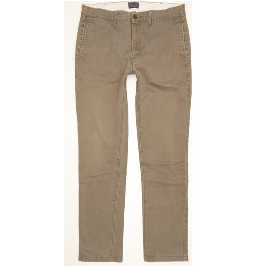 Levi's Men Grey Straight Slim Chino Stretch Trousers W32 L30