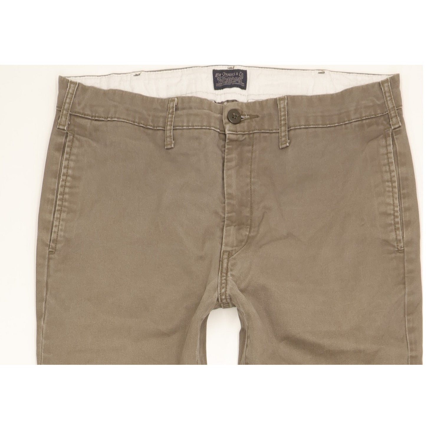 Levi's Men Grey Straight Slim Chino Stretch Trousers W32 L30