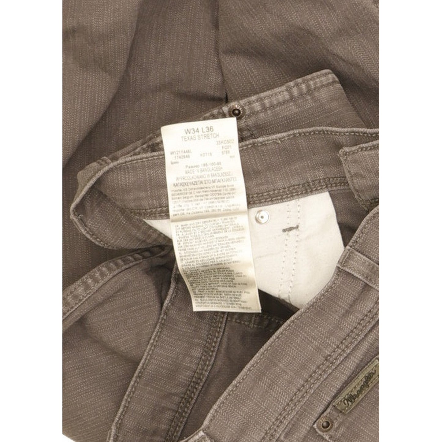 Wrangler Texas Men Grey Straight Regular Stretch Jeans W34 L35