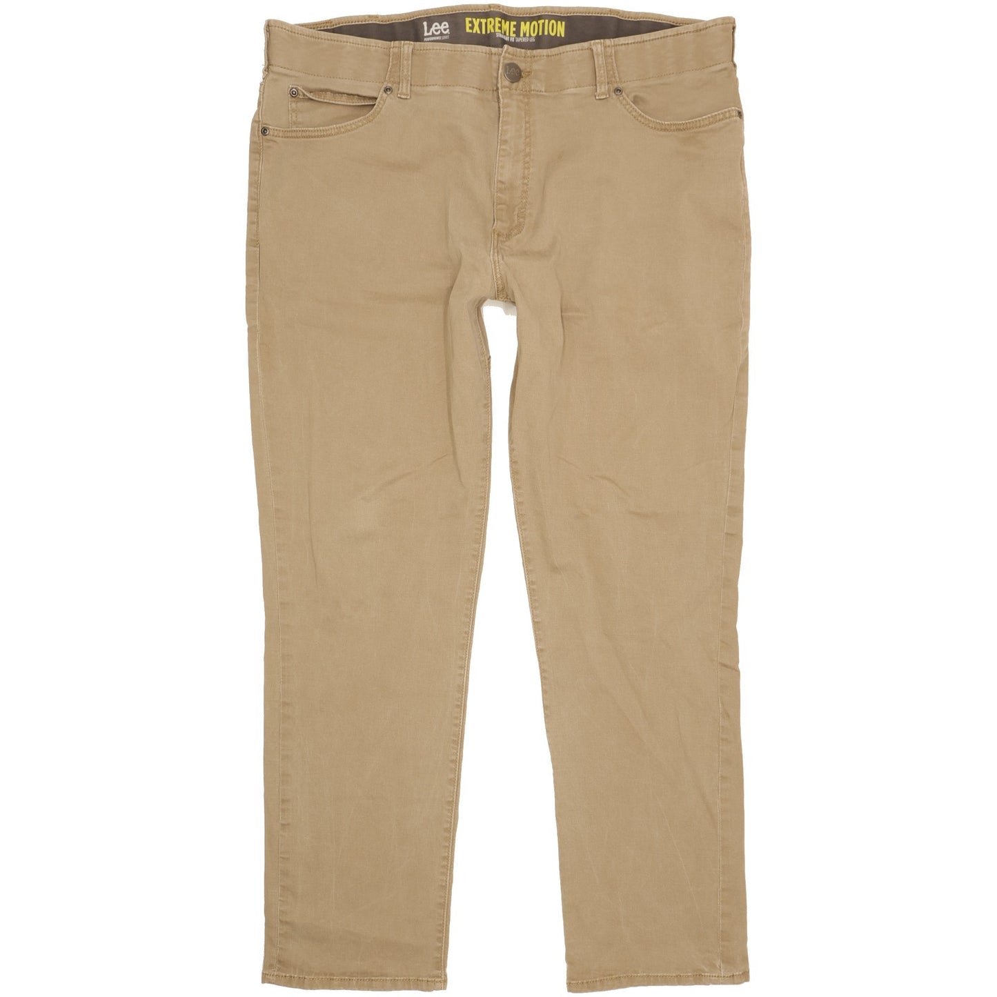 Lee Men Brown Tapered Regular Chino Stretch Trousers W38 L30